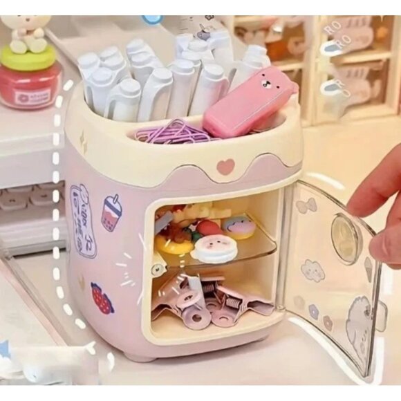 Hello Kitty Pen Holder Desk Organizer Makeup Brush Storage Box Cute Gift Decor - Picture 3 of 3
